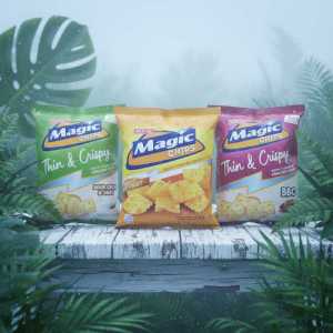 Magic Chips Thin & Crispy Sour Cream Style and Classic Original Potato Crisps Duo - Pack of 6