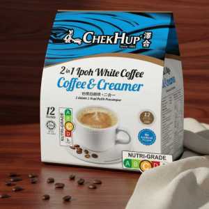 Chek Hup 2-in-1 Ipoh White Coffee Instant Mix, Coffee & Creamer Sachets, 12 Servings, Nutri-grade C