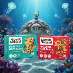 Nice & Natural Roasted Nut Bars | Peanut & Cashew | Source of Protein & Fiber | 6 Count Multipack