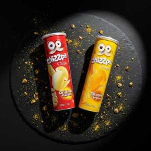 Chizzpi Stackable Potato Chips Gourmet Tinned Crisps Snack cheese and original