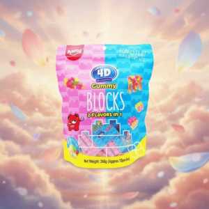 Amof 4d Gummy Blocks Candy - 2 Flavors in 1 Edible Building Bricks Pouch - 240g