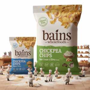 Bains Wholefoods Chickpea Chips - Sea Salt & Citrus, Gluten Free & Vegan Snack Food
