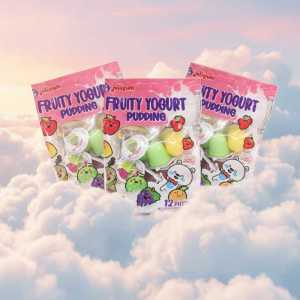 Jelliyum Fruity Yogurt Pudding Jelly Cups, 12 Pieces | Sweet & Tangy Snack - Pack of 3