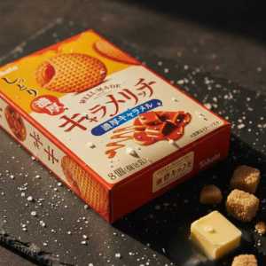 Tohato Caramel Rich Waffle Cookies | Kyarameritchi Shittori Noko Rich Caramel Biscuits (8pcs)