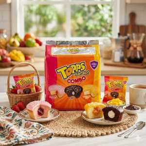 Topps Sarap Combo Flavor Strawberry, Choco And Peach Mango 12packs biscuit