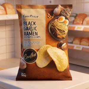 FairPrice Potato Chips - Black Garlic Ramen• sour cream• black pepper•