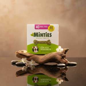 Minties Dog Dental Bone Treats for Small/medium Dogs (5-40 Lbs), 40 Count - Oral Health Chews for Teeth Cleaning and Fresh Breath