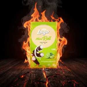 Lago Mini Roll Lime Flavor - Italian Chocolate Coated Wafers with Creamy Filling - 125g