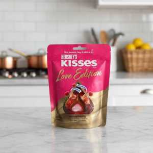 Hershey's Kisses Love Edition Strawberry Filled Chocolates, 100g Pouch - Special Valentine's Edition