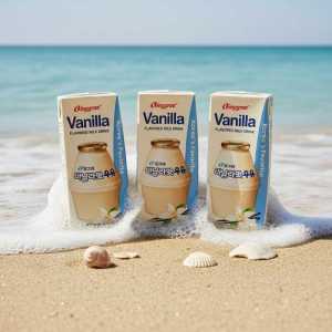 Binggrae Vanilla Flavored Milk Drink, 200ml (6.8 Fl Oz) Uht Korean Milk Carton
