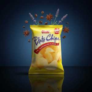 Oishi Potato Chips Plain Salted Flavor Jumbo Pack - 5.64oz (160g) 1Piece Only