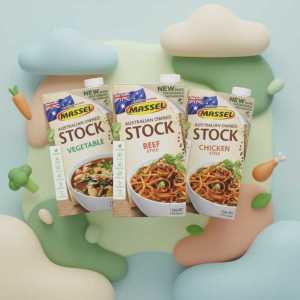 Massel Liquid Stock 1l - Vegetable, Beef Style, and Chicken Style Salt Reduced- Plant-based & Gluten-free