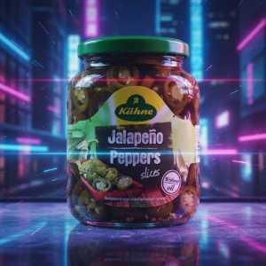 Kühne Jalapeño Peppers Slices 370ml - Pickled Green Jalapeños Glass Jar