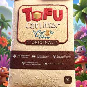 Cat Chew Tofu Cat Litter Original - 6l Natural Clumping, Dust-free & Flushable Litter