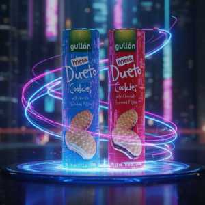 Gullón Mega Dueto Sandwich Cookies - Vanilla | Chocolate Flavored Filling (500g Each)