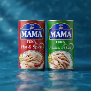Mega Mama Hot & Spicy Canned Tuna Flakes - Ready-to-eat Seafood - Pack of 6