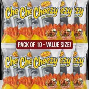 Leslie Cheezy Spicy Chicken (Pack of 10) 70g Corn Crunch  snacks