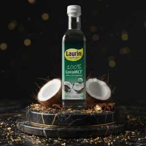 Laurin 100% Cocomct Oil 500ml Pure Medium Chain Triglycerides for Brain and Body Energy Fuel