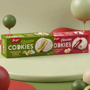 Goya Obsession Cookies Variety Pack - Pistachio Cream & Strawberry Yogurt White Chocolate Coated Cookies
