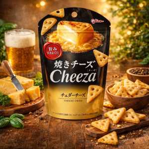 Glico Cheeza Cheddar Cheese Baked Crackers 90g - Savory Japanese Cheese Snack