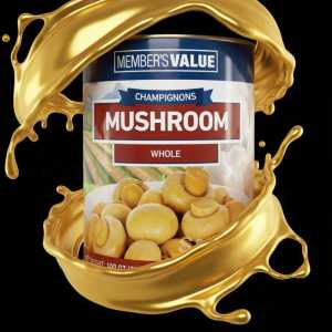 Member's Value Whole Champignon Mushrooms, 100 Oz (2.84 Kg)