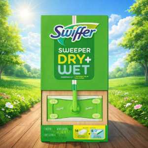 Swiffer Sweeper Dry + Wet Floor Mop Starter Kit - 1 Sweeper, 14 Dry Cloths, 6 Wet Cloths