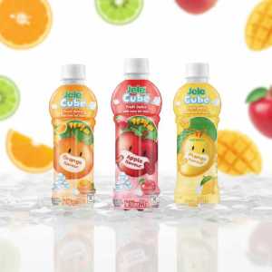Jelly Cube Peach, Strawberry & Lemon Fruit Drinks with Jelly Cubes - Refreshing Beverage - Pack of 3