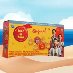 Arcor Bon O Bon Original Chocolate Box - Argentina National Team Edition Featuring Lionel Messi