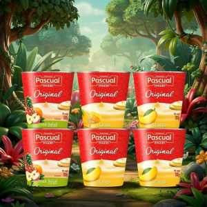Pascual Original Fruit Salad • Mango Flavored Yogurt - 100g Cup - Pack of 3
