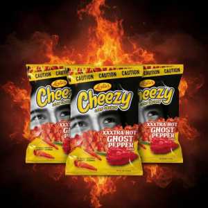Leslie's Cheezy Corn Crunch Xxxtra Hot Ghost Pepper Flavor Snacks