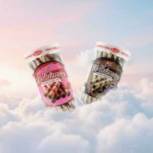 Whimsy Premium Wafer Sticks Bundle - Strawberry and Chocolate Flavors (2 Jars)