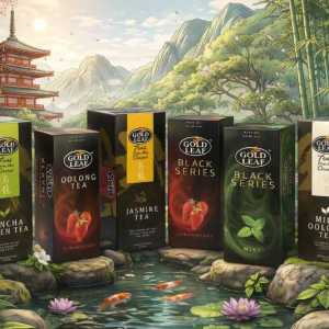 Gold Leaf Black Series Strawbery• Mint• Oolong, Japanese Sencha, Black Needle, Black Currant, and Milk Oolong