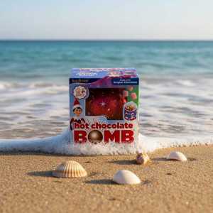 SantaVerse Hot Chocolate Bomb with Mini Marshmallows, Made with Belgian Chocolate, 1.23 Oz