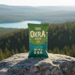 Founding Farmers Sea Salt Okra Crisps - 100% Real Veggie Snack, 2.5 Oz