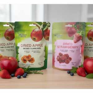 Dried Apple & Dried Strawberry Snacks - Healthy Fruit Chews - On-the-go Natural Treats