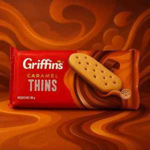 Griffin's Caramel Thins Biscuits - 180g Pack
