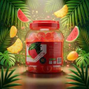H&Y Tropical Fruit Jelly Bulk Jar - Trans Fat Free Assorted Fruit Snacks - Large Container