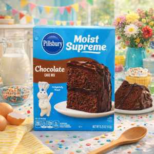 Pillsbury Moist Supreme Chocolate Cake Mix, 15.25 Oz Box Delightefully Moist