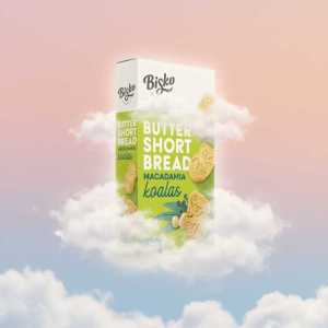 Bisko BakedHouse Butter Shortbread 150g Macadamia & Cocoa Koala-shaped Cookies, Cream Filled Biscuits