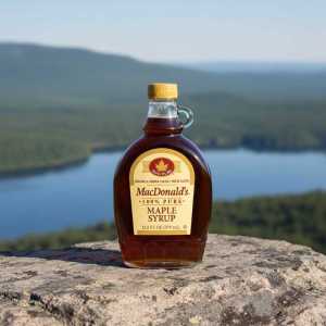 Macdonald's 100% Pure Canadian Maple Syrup, 12.5 Fl Oz (370 Ml) Glass Bottle