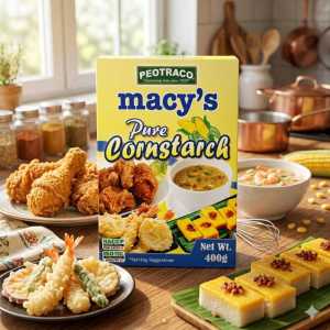 Peotraco Macys Pure Constarch 400g (3Packs) -Corn Starch Thickener for Cooking, Baking & Desserts