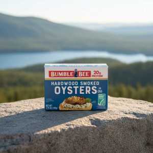 Bumble Bee Hardwood Smoked Oysters in Oil, 3.75 Oz Can, 20g Protein