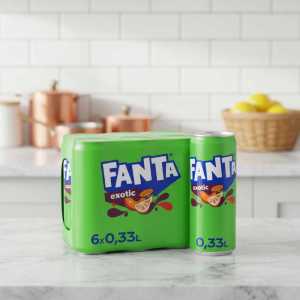 Fanta Exotic Fruit Soda Cans - 6 X 0.33l Multipack