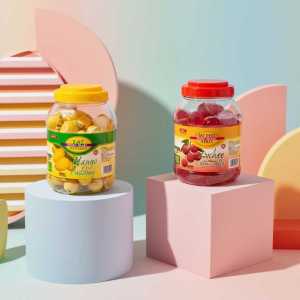 Lemon Plus and Cherry Fruit Individually Wrapped Hard Candy Jars - Assorted Fruit Flavors, 2 Pack