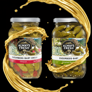 Always Fresh Baby Cucumbers Original Recipe 670g and Baby Chilli Cucumbers 680g