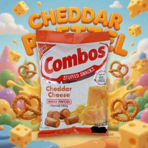Combos Cheddar Cheese Baked Pretzel Stuffed Snacks - Party Size Bag 383g