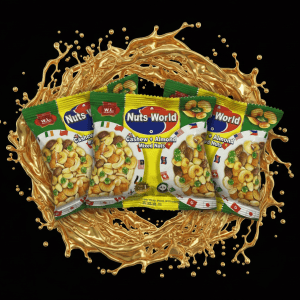 Nuts World Cashew + Almond Mixed Nuts 35g Pack of 3 Snack Pack with Green Peas