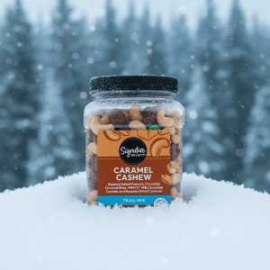Signature Select Caramel Cashew Trail Mix with Roasted Peanuts, Cashews & M&m's, 33 Oz Jar