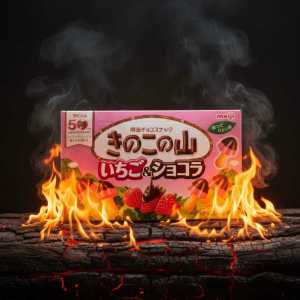 Meiji Kinoko No Yama Strawberry & Chocolate Mushroom chocolate