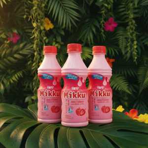 Mikku Strawberry Yogurt Drink x3 with Hokkaido Milk - Refreshing Fruit Yogurt Beverage